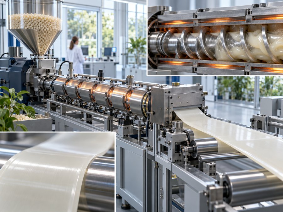 Extrusielijn voor een biobased kunststof